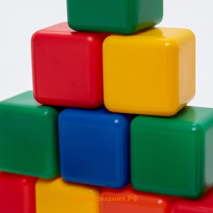 Кубики детские, пластиковые, цветные, 16 штук, 4 × 4 см