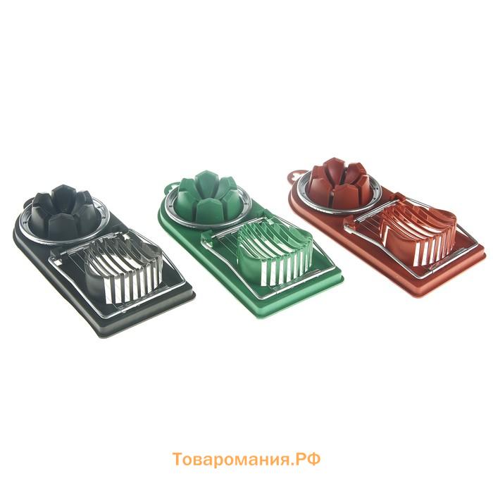 Яйцерезка с двумя видами нарезки , 19×8×2 см, белая