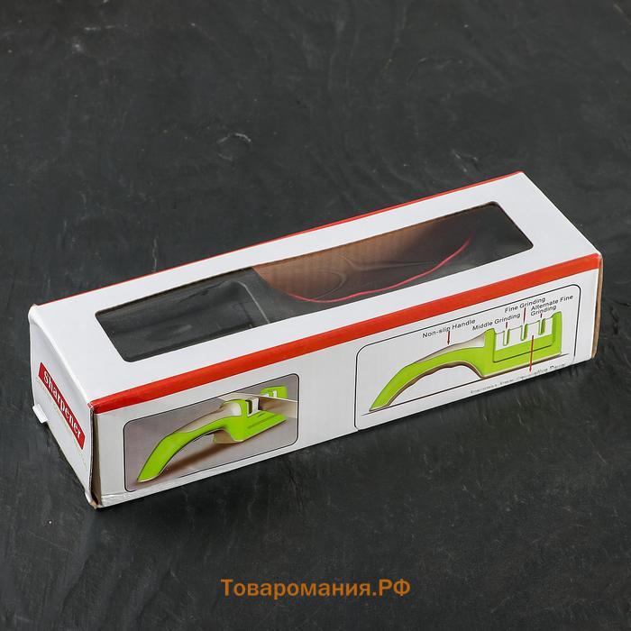 Точилка для ножей с полировкой  «Ритм», 21×5×6 см, чёрная