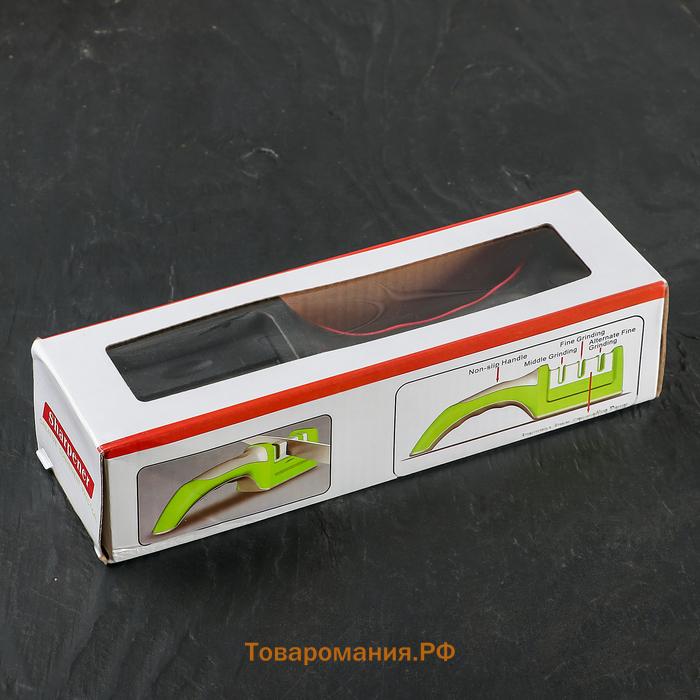 Точилка для ножей с полировкой  «Ритм», 21×5×6 см, чёрная