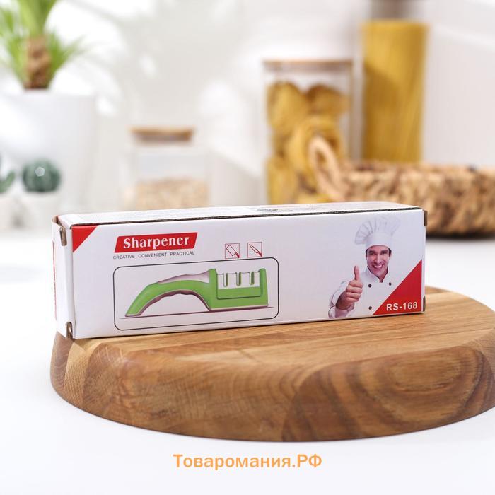 Точилка для ножей с полировкой  «Ритм», 21×5×6 см, чёрная