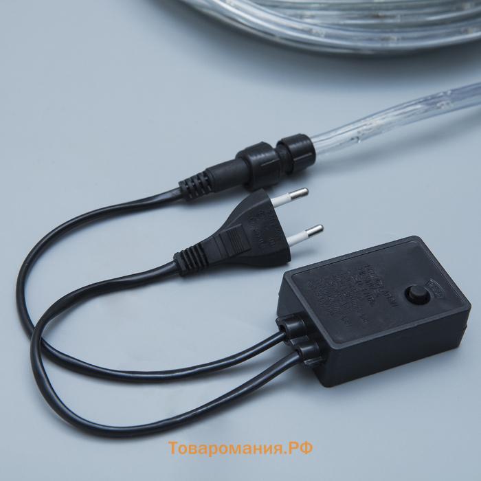 Гирлянда светодиодная, световой шнур Lighting, 10 мм, IP65, 20 м, 24 LED/м, 220 В, 8 режимов, свечение тёплое белое