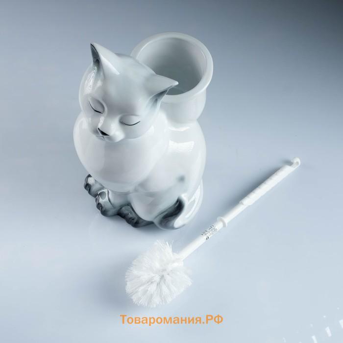 Подставка под ёрш "Кошка" с ёршиком, 20х18х37см