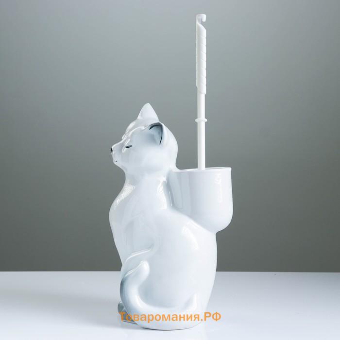 Подставка под ёрш "Кошка" с ёршиком, 20х18х37см