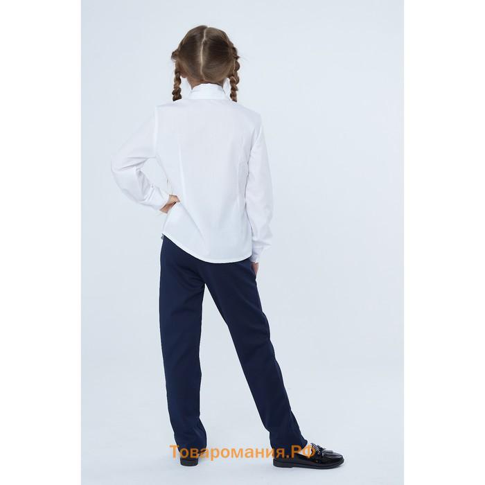 Школьные брюки для девочки, цвет синий, рост 158