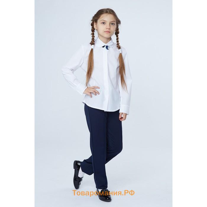 Школьные брюки для девочки, цвет синий, рост 158