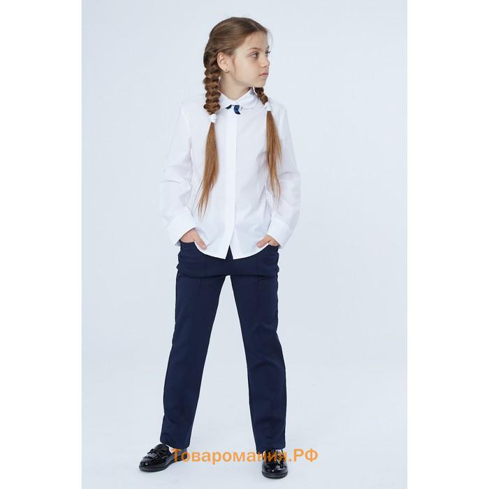 Школьные брюки для девочки, цвет синий, рост 164
