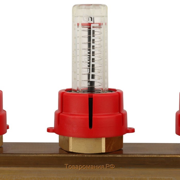 Коллектор распределительный STOUT SMB 0473 000003, 3 выхода, с расходомерами, латунь