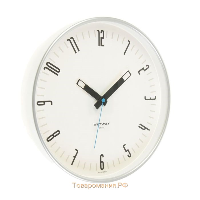 Часы настенные, серия: Классика, d=30 см, серебристый обод