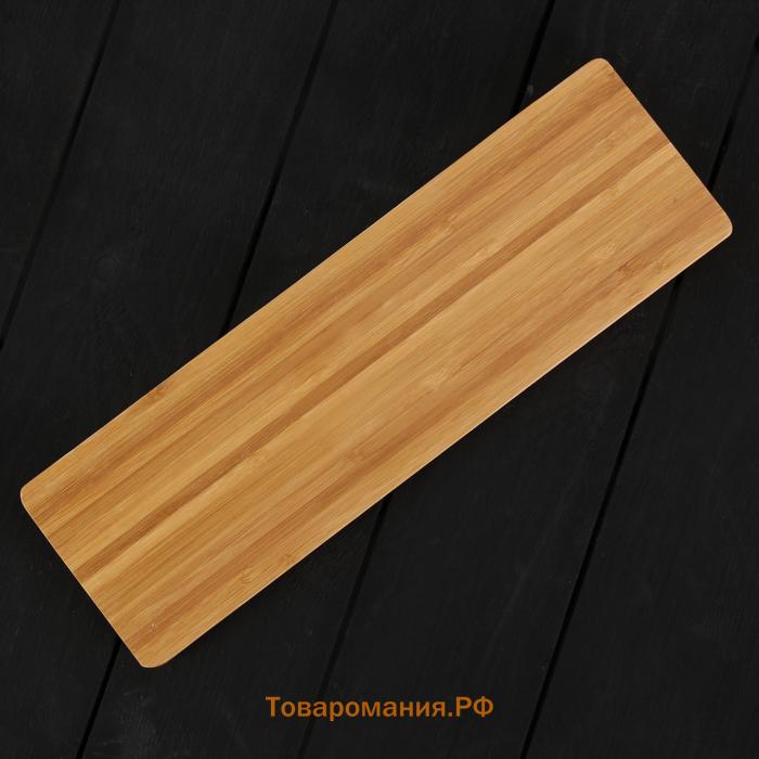 Менажница  Striata, 4 секции, 33×9.5 см, бамбук, бежевая