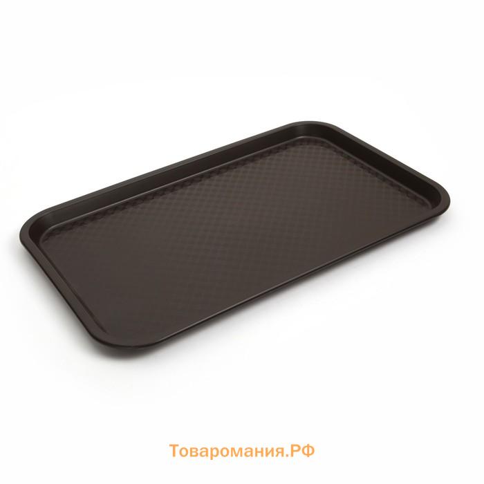 Поднос RESTOLA, пластик, прямоугольный, 52.5×32.5 см, коричневый