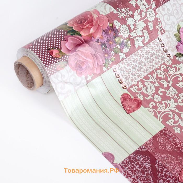 Клеёнка на стол , на нетканой основе, ширина 137 см, толщина 0.19 мм, рулон 20 м