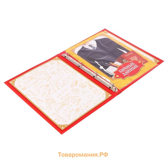 Папка школьная на кольцах «Портфолио школьника», 13 листов-разделителей, 24,5 х 32 см.