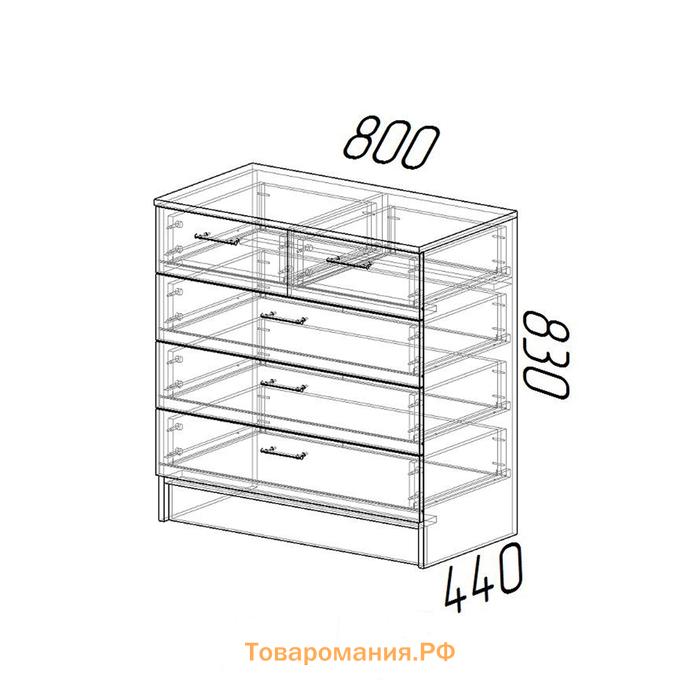 Комод для хранения «Эра», 800×830×440 мм, ясень шимо светлый/ясень шимо тёмный