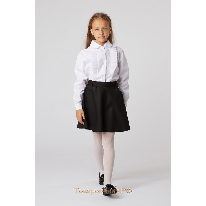 Школьная блузка для девочки, цвет белый, рост 158 см