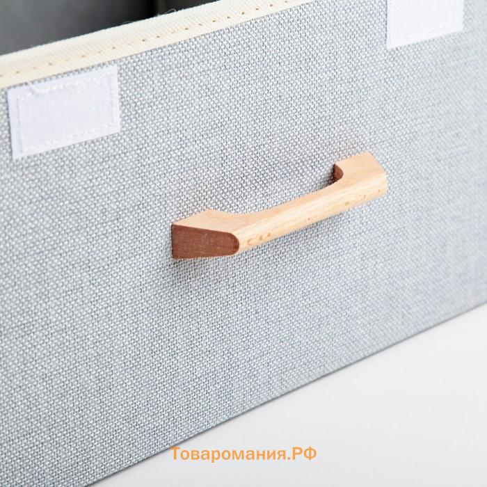 Короб стеллажный для хранения с крышкой LaDо́m «Франческа», 43×30.5×18.5 см, голубой