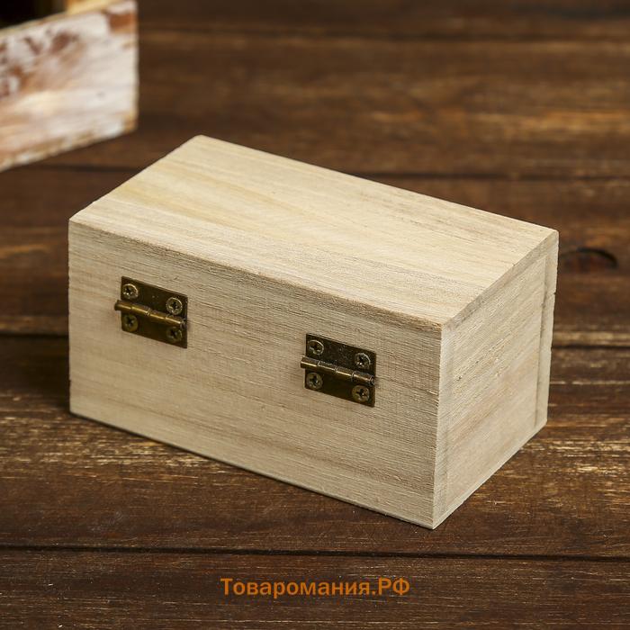 Шкатулка для росписи дерево «Прямоугольная», для творчества, декора, 5.5×10×6 см