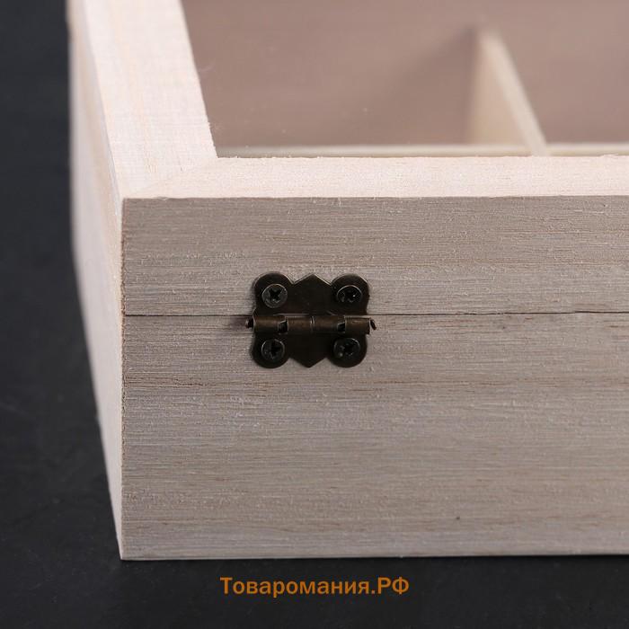 Ящик для хранения чайных пакетиков  «Цейлон», 4 ячейки, 16×13.8×6.5 см
