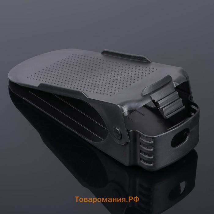Подставка для хранения обуви регулируемая, 26×10×6 см, чёрная