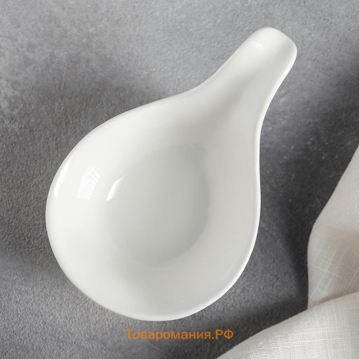 Соусник «Капля», 85 мл, 12×8×5.5 см, керамика, белый