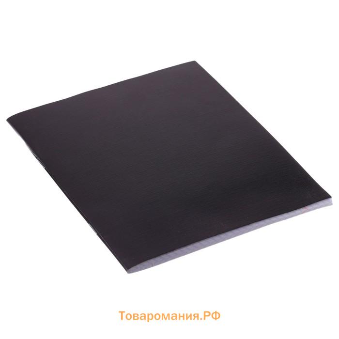 Тетрадь 48 листов в клетку, Metallic, обложка бумвинил, черная