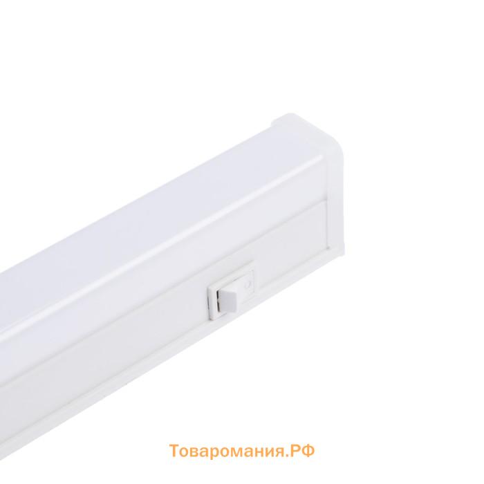 Светильник светодиодный T5, с выключателем, 18 Вт, 1900Лм, 1200мм, 4000К, 220В, дневной свет