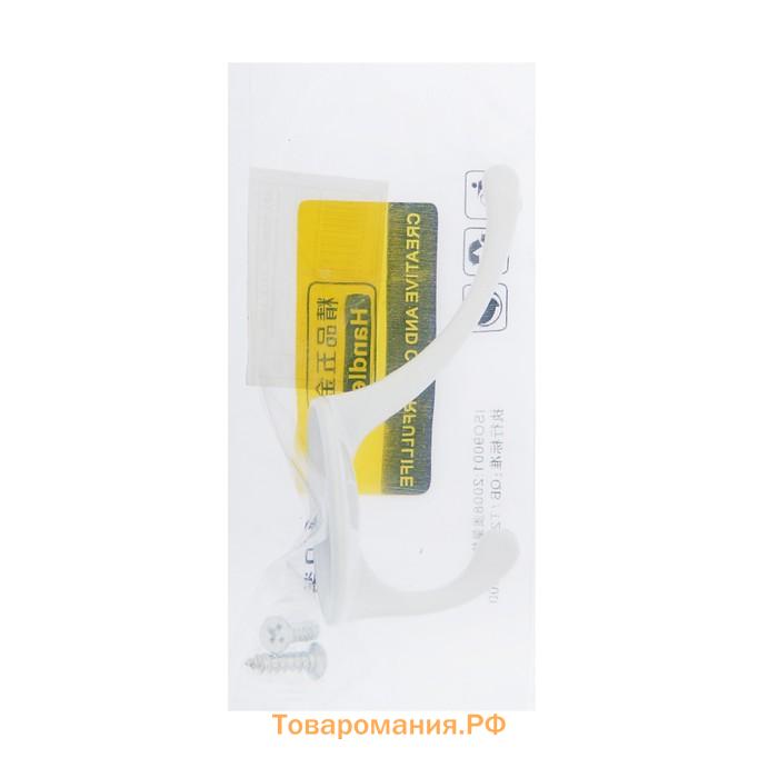 Крючок мебельный ТУНДРА TKd=002 LIGHT, двухрожковый, белый