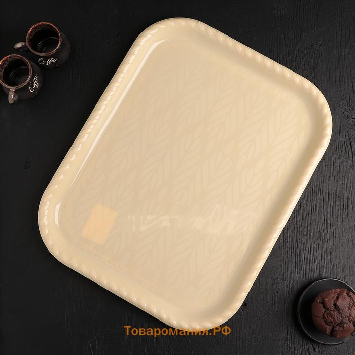 Поднос Альт-Пласт «Колос», пластик, 45.5×36 см, МИКС