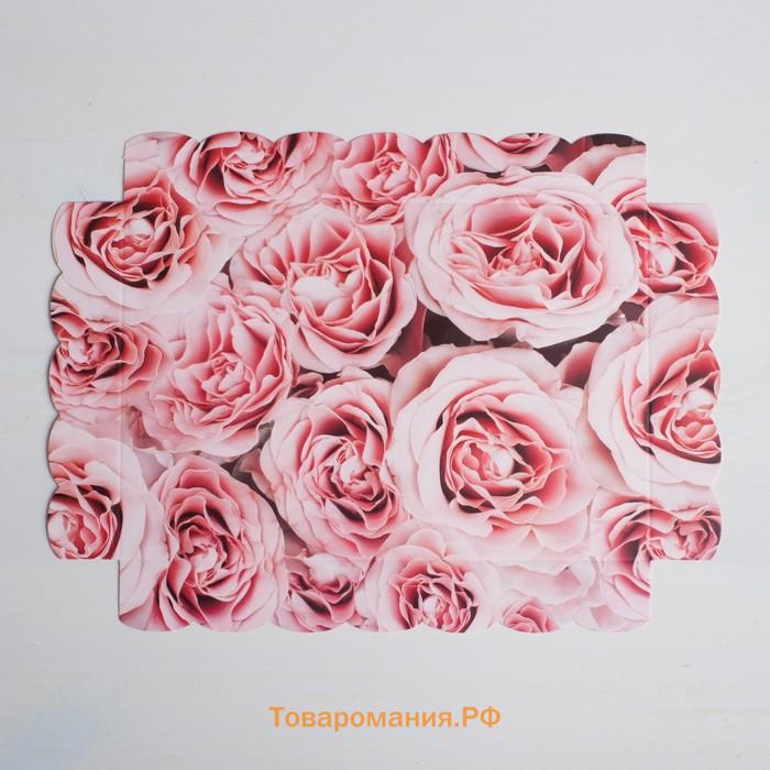 Коробка для печенья, кондитерская упаковка с пластиковой крышкой, My best wishes, 22 х 15 х 3 см