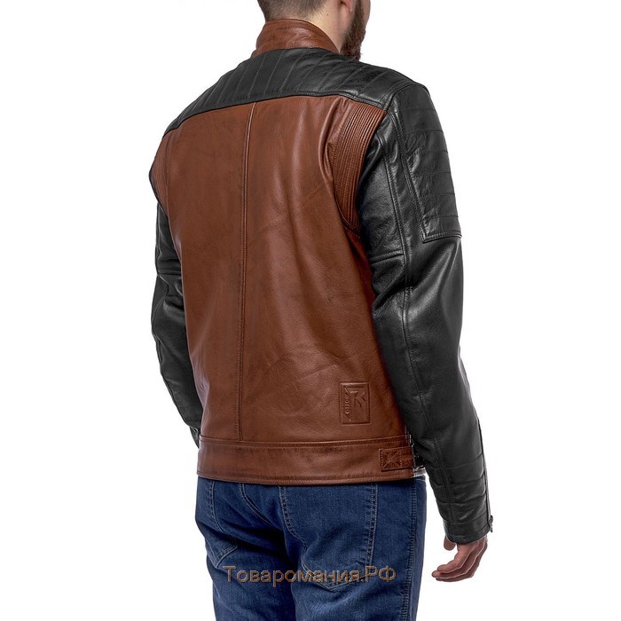Куртка Bravo 7, кожа, размер XL, коричневая, чёрная