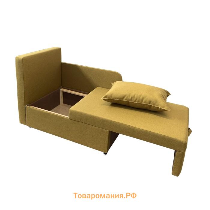 Диван кушетка NEXT NICE, со спальным местом 750×1950 мм, рогожка Mustard