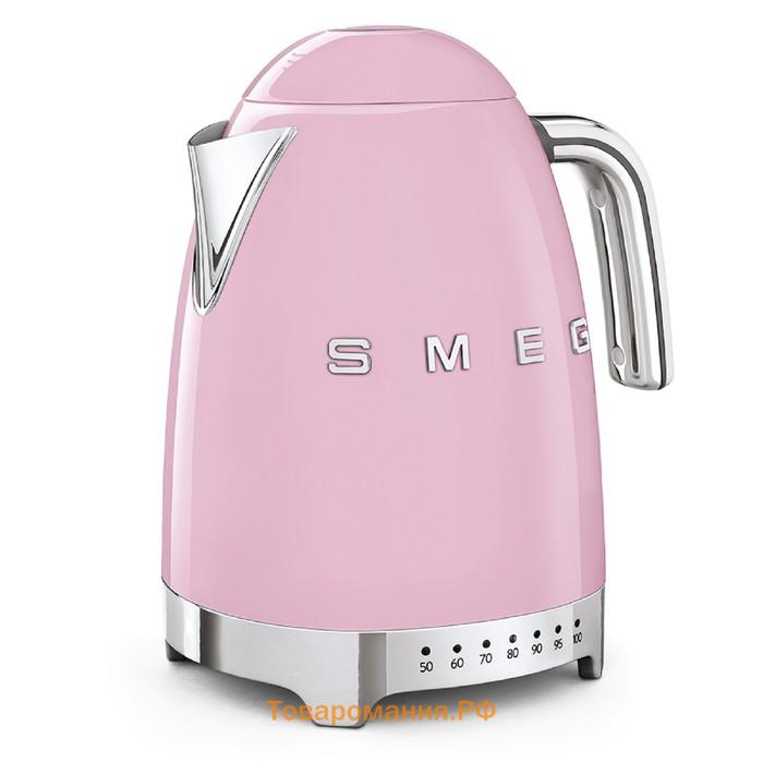 Чайник электрический Smeg KLF04PKEU, металл, 1.7 л, 2400 Вт, регулировка t, розовый