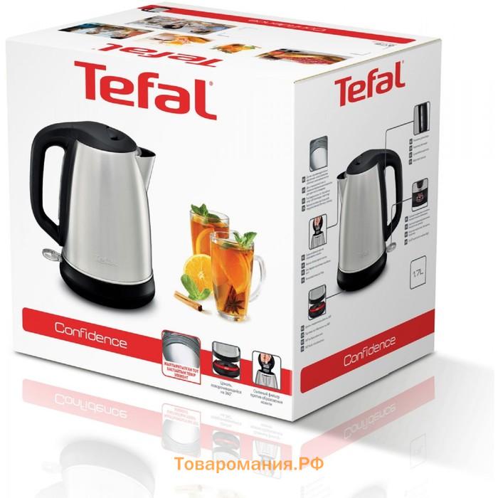 Чайник электрический Tefal KI270D30, металл, 1.7 л, 2400 Вт, серебристый