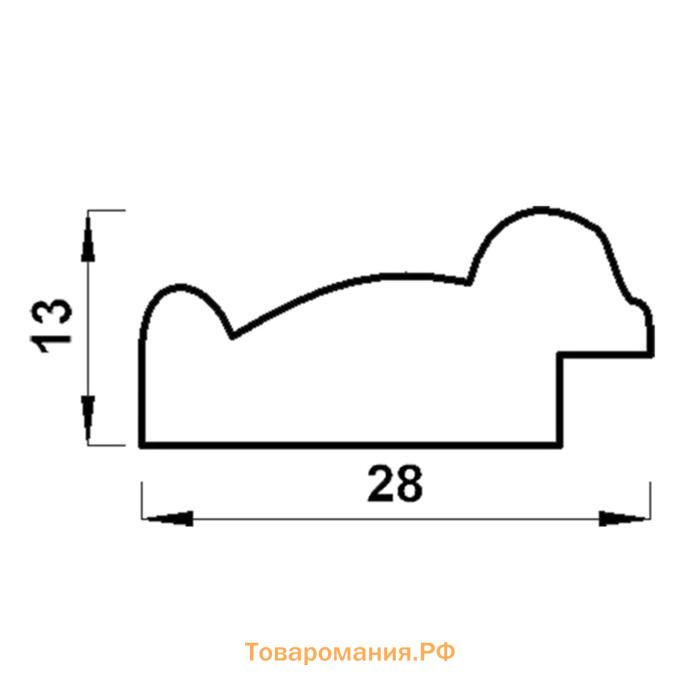 Рама для картин (зеркал) 40 х 50 х 2,8 см, пластиковая, Calligrata 6448, вишня с золотом