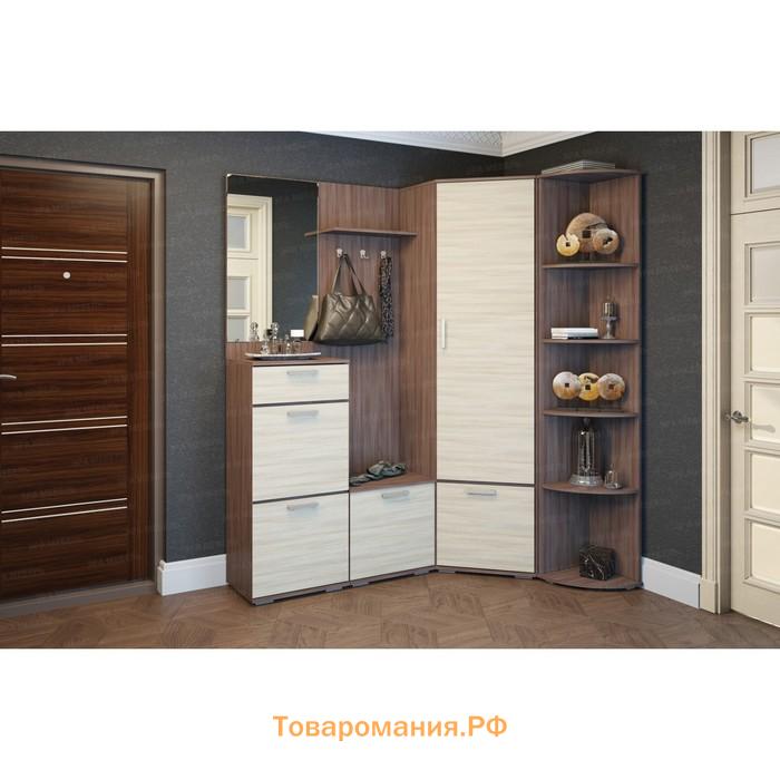 Шкаф угловой «Ника», 701×701×2032×354 мм, цвет ясень шимо светлый/ясень шимо тёмный