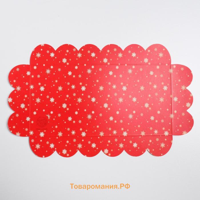 Коробка для кондитерских изделий с пластиковой крышкой «Подарок от Деда Мороза», 10.5 х 21 х 3 см