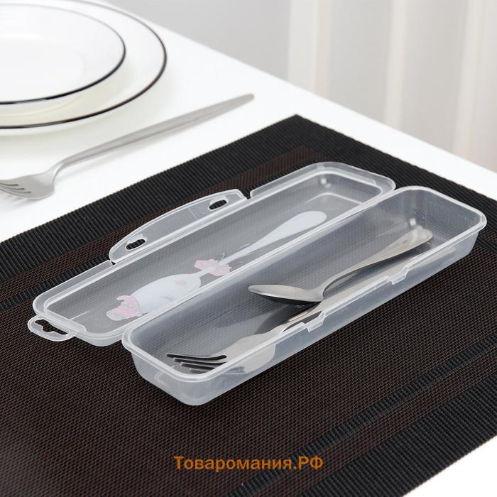 Футляр для столовых приборов , 24×7.5×3.8 см, прозрачный, рисунок МИКС