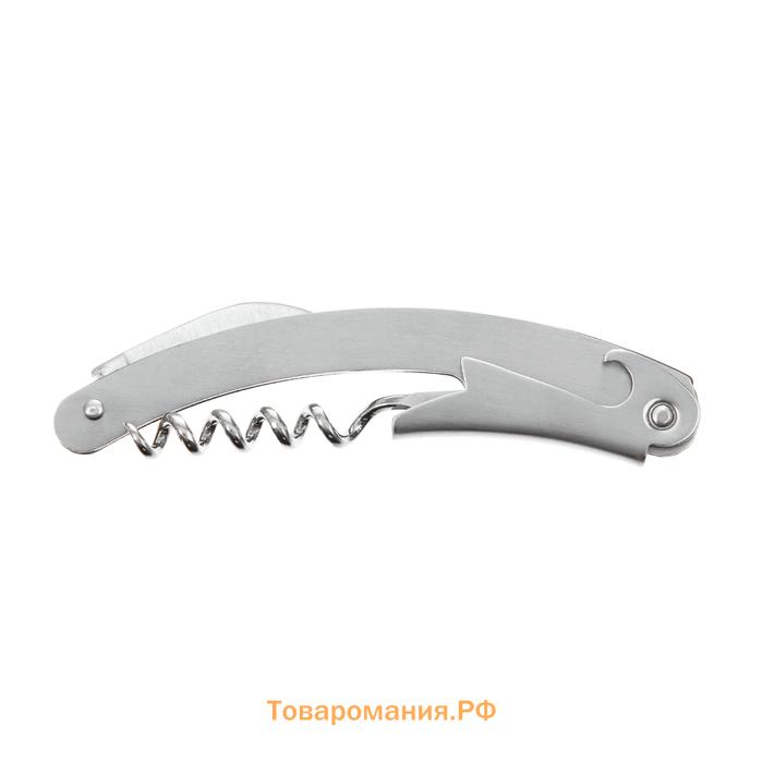 Штопор для вина складной  Steel, h=11 см, серебристый