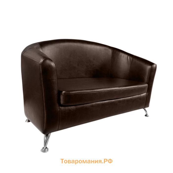 Диван офисный «Во», 2Д экокожа, цвет TEOS Dark Brown