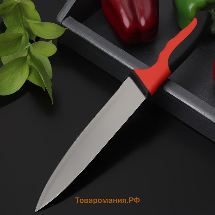 Нож-шеф  Bull, лезвие 20.5 см, красный