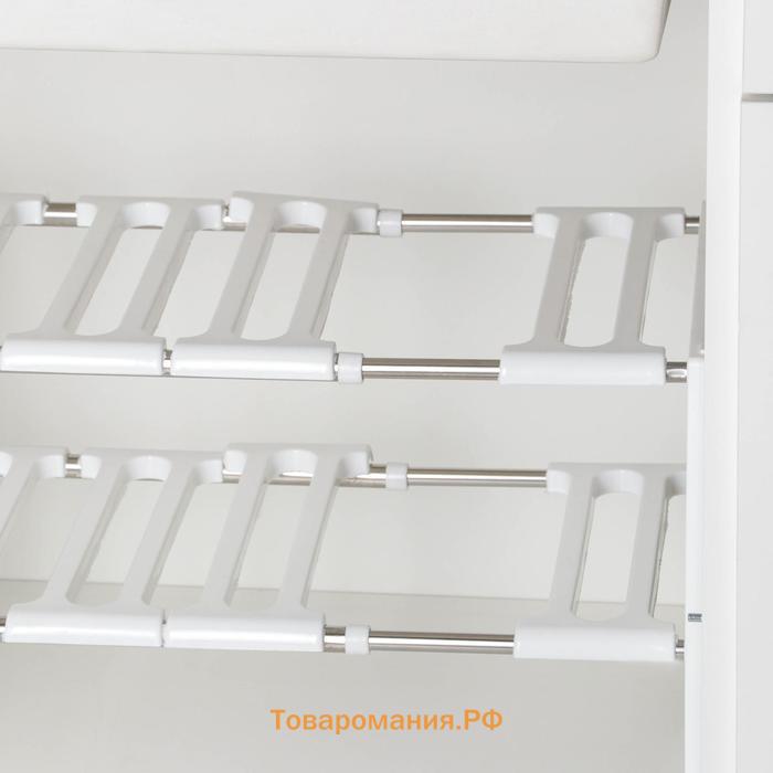 Полка под раковину раздвижная, 26×50(70)×38 см, белая