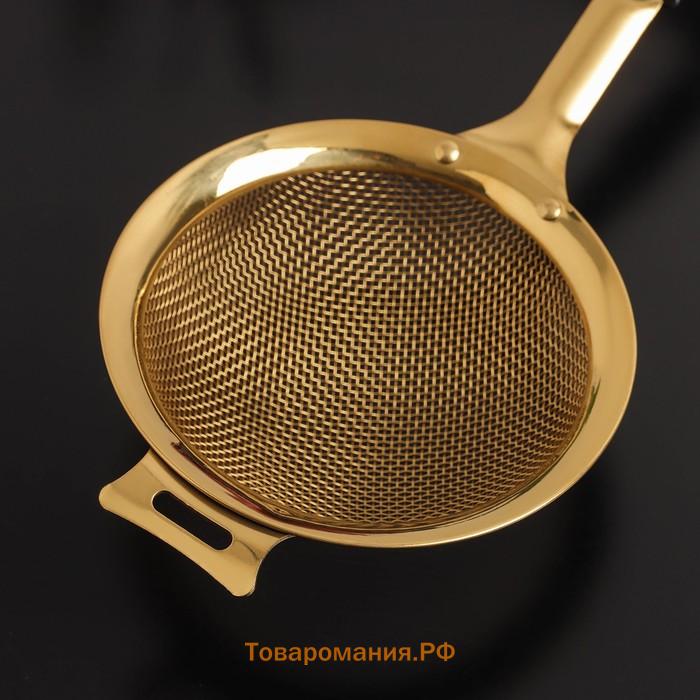 Сито для просеивания Magistro Arti gold, d=12 см, золотистая
