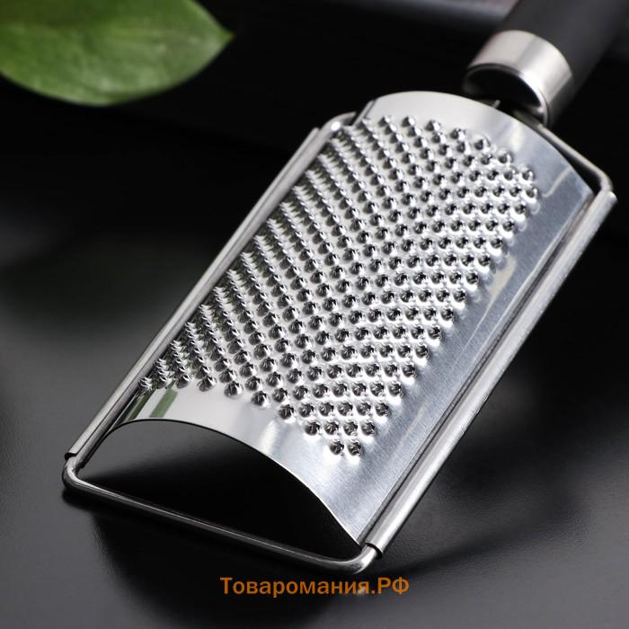 Тёрка для сыра мелкая  Venus, 23.5×5.8 см, с ручкой, чёрная