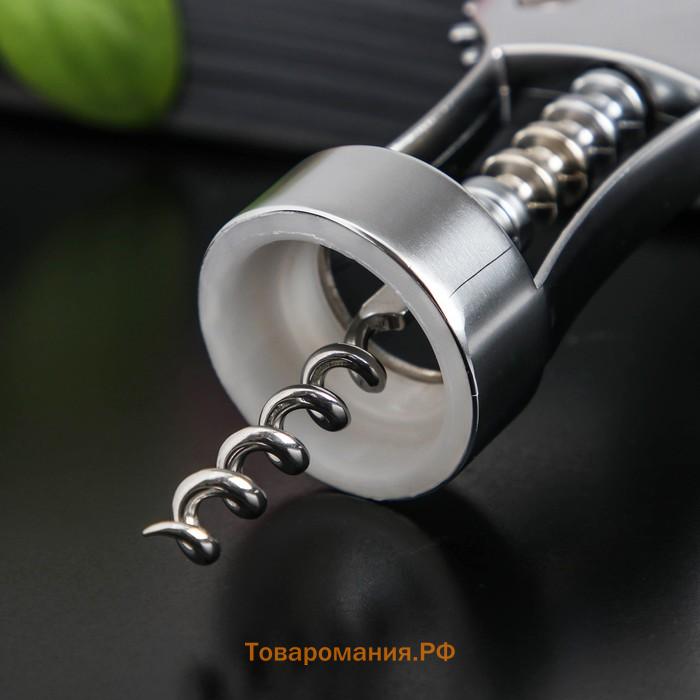 Штопор для вина Magistro Volt, h=18.5 см, серебристый