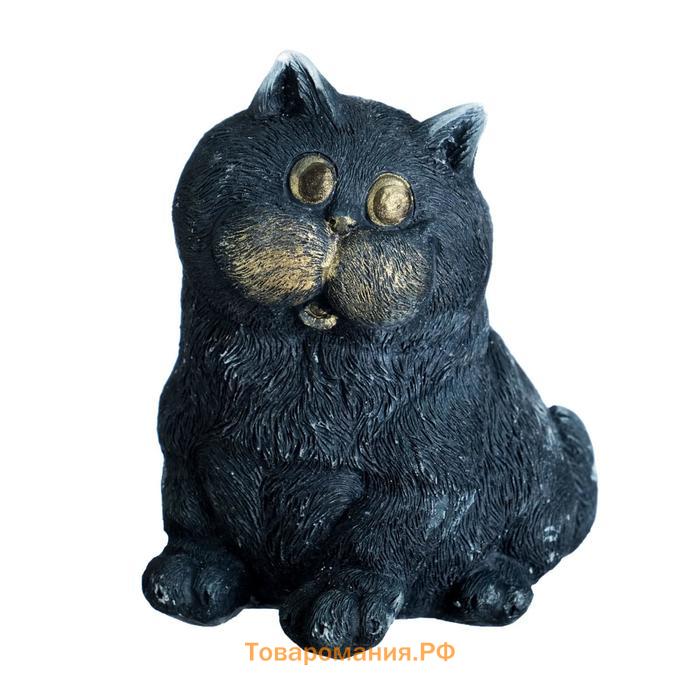 Фигурка гипс «Кот сидит», серо-голубой, 10×9×11 см