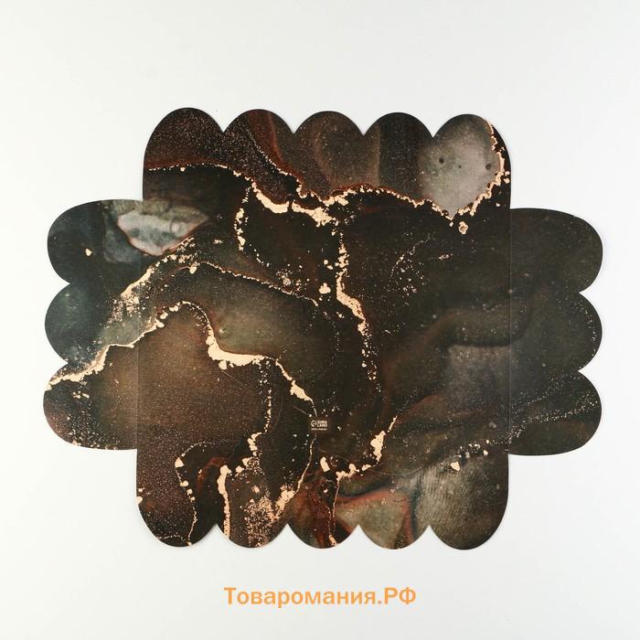 Коробка для печенья, кондитерская упаковка с пластиковой крышкой, «Мрамор», 20 х 30 х 8 см