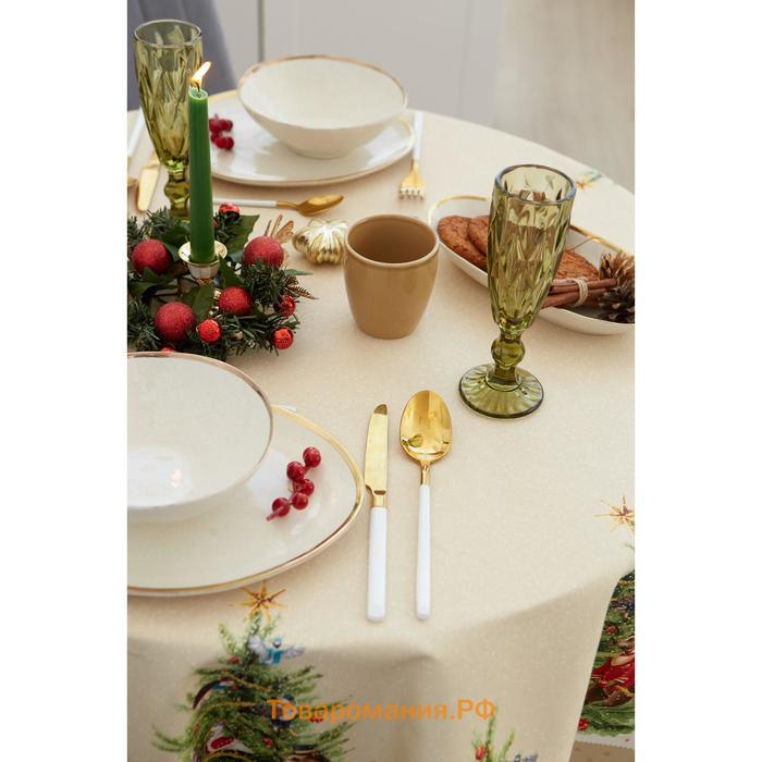Скатерть новогодняя "" "Noble Christmas" d=150см +/-3см с ГМВО, 100%хл, саржа 190 гр/м2
