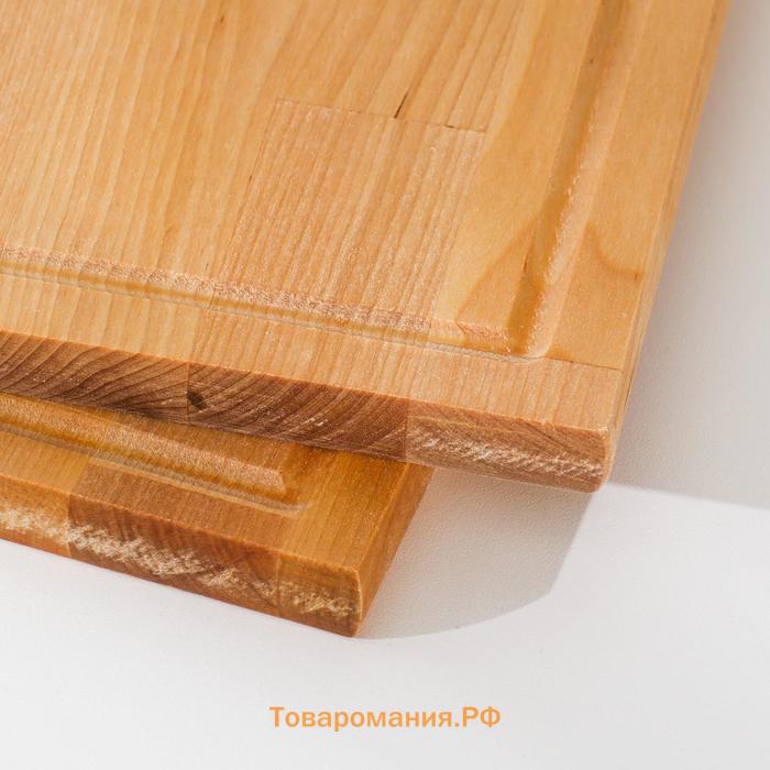 Набор досок разделочных «Прямая ручка», 3 шт., 38×22×1.8 см; 34×20×1.8 см, 30×18×1.8 см