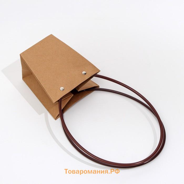 Сумка для цветов крафт влагостойкая, 12×12 - 8×8 - 12.5 см