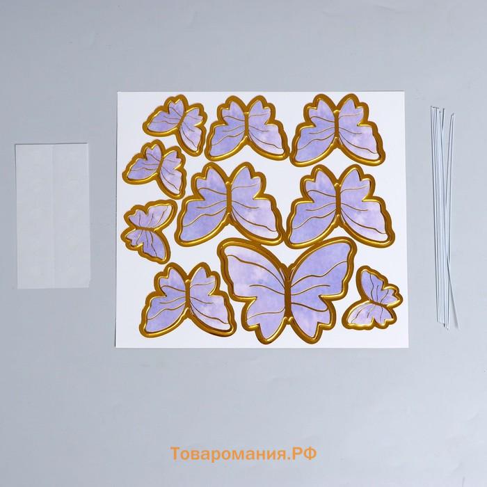 Топперы для торта «Бабочки», сиреневые